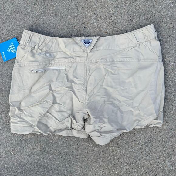 Columbia Coral Point II Shorts Beige Nylon Omnishade NWT 6" Inseam LARGE NWT - Picture 2 of 8